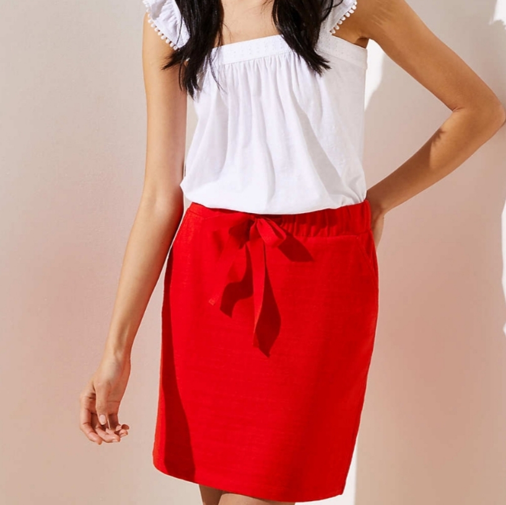Loft Jogger Red Skirt